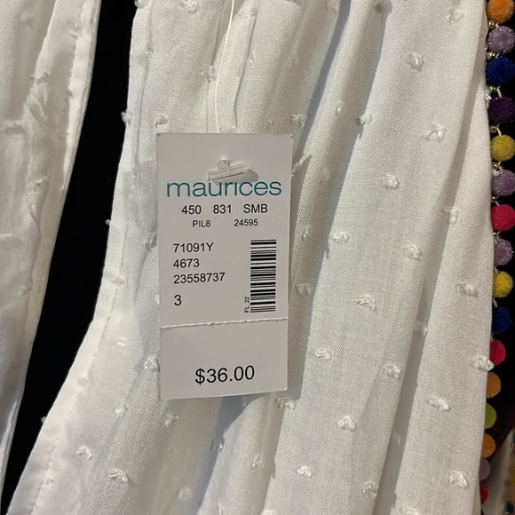 Maurices White Summer Top with Multicolor Trim - Picture 8 of 10